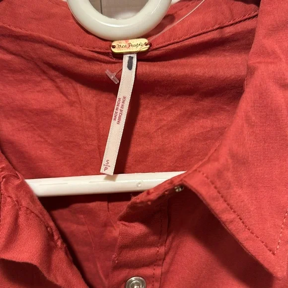 Free People Thea Button down Mini Shirt Dress Tunic Rust Color - Picture 9 of 10